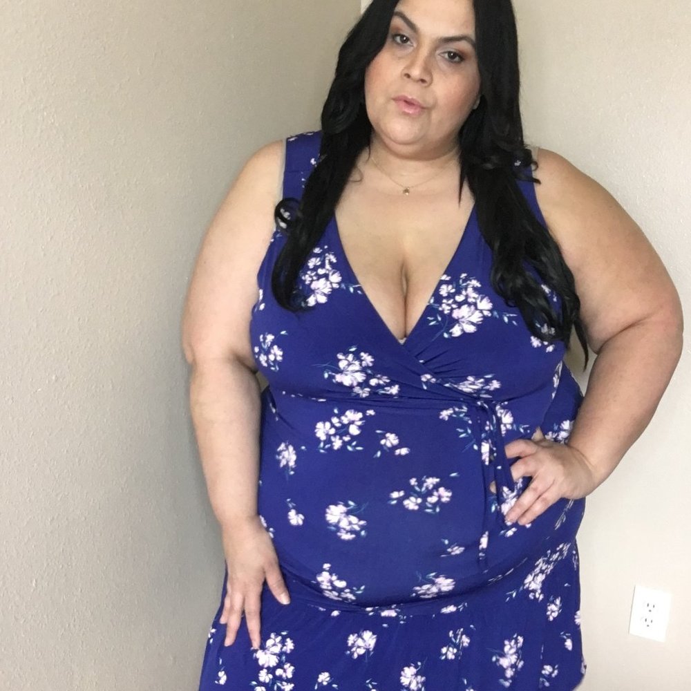 Plus Size Floral Tie Front Dress